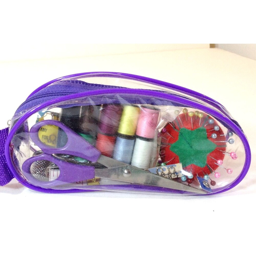 Vintage Sewing Kit In A Zippered Case Great For Travel Use